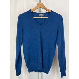 N. PEAL London Cashmere Sweater Pullover V Neck Long Sleeve Blue Size XS